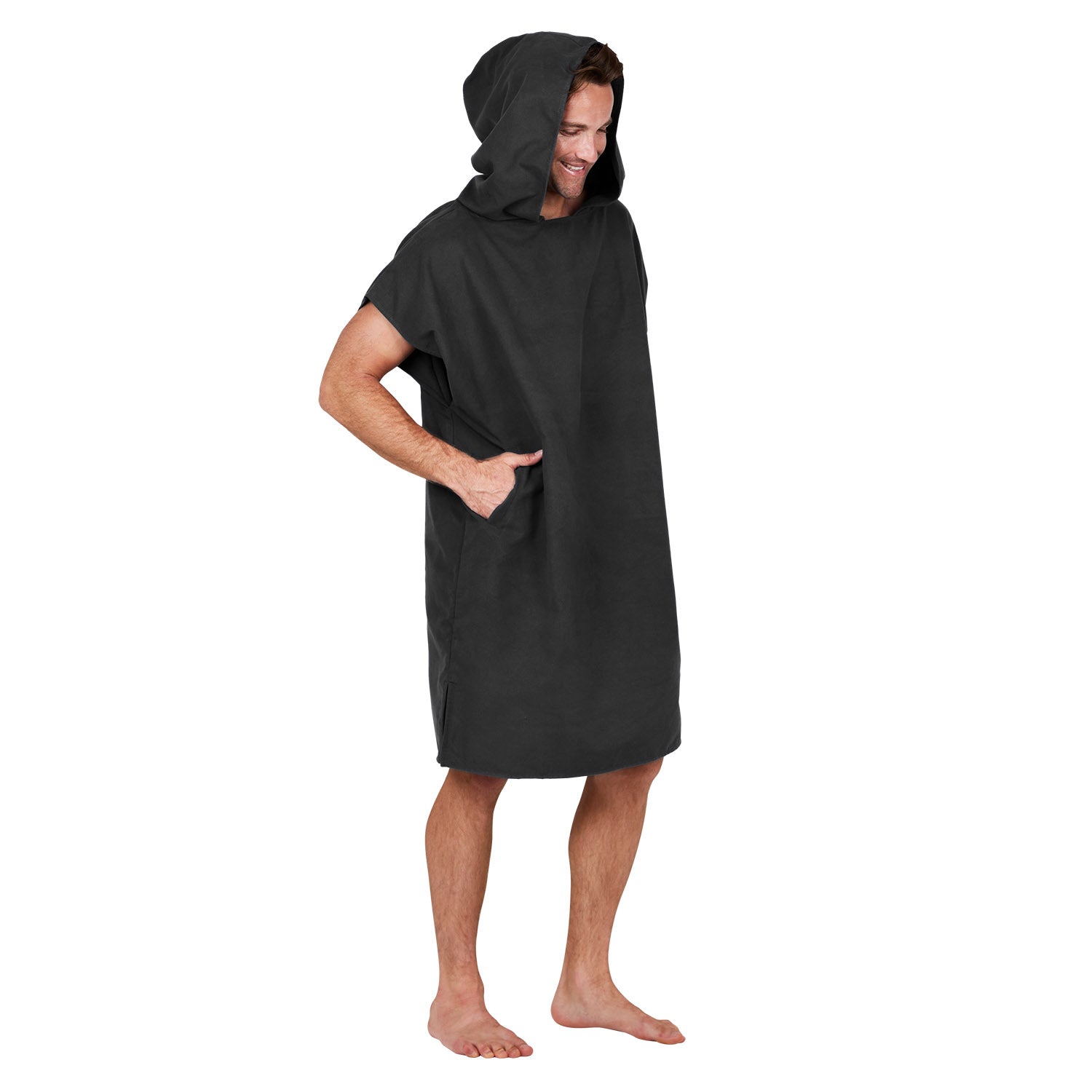 Dock & Bay Adult Beach Poncho Changing Robe - Classic - Fuji Black