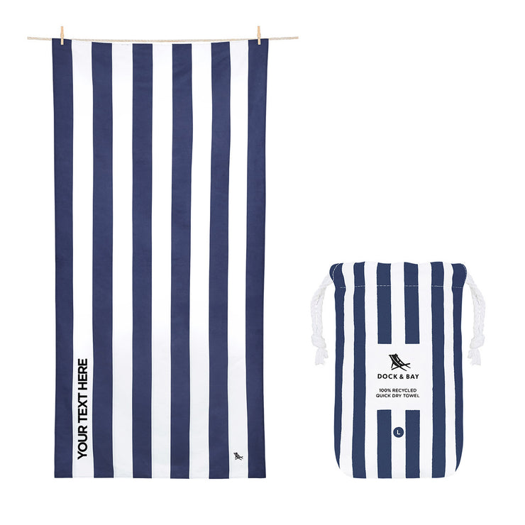 Dock & Bay Bath Towels - Nautical Navy - Customised Embroidery Personalised  for You – Dock & Bay US