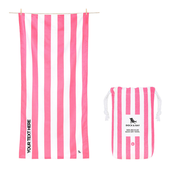 Dock & Bay Quick Dry Towels Cabana Phi Phi Pink Customised