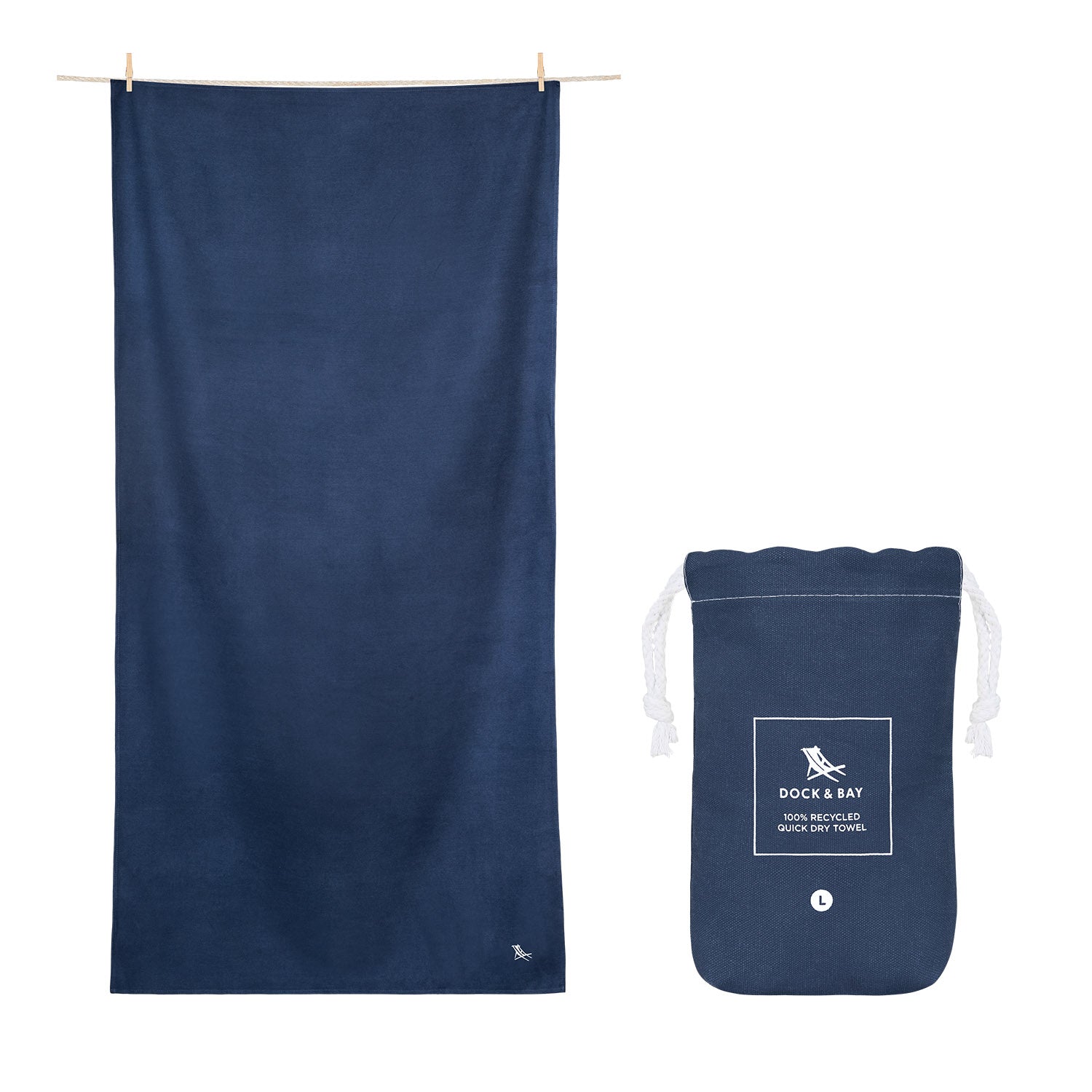 Dock & Bay Quick Dry Gym & Yoga Towel - Essential - Deep Sea Navy