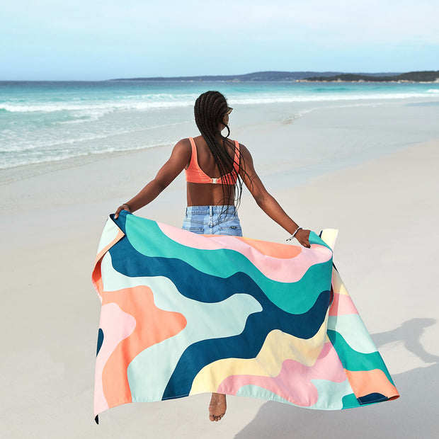 Quick Dry Beach Towels - Stripes Go Wild - Get Wavy - Dock & Bay– Dock &  Bay US