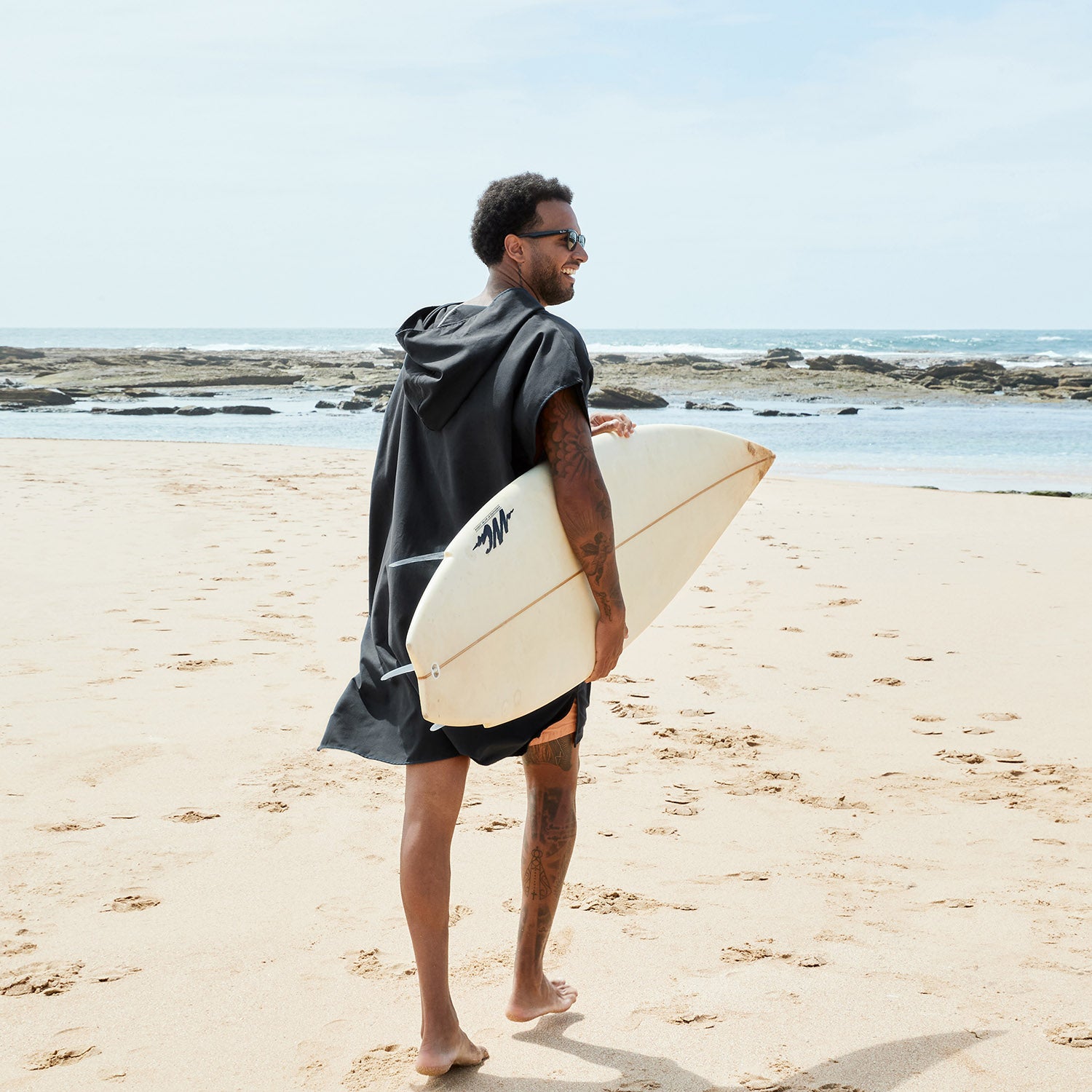 Dock & Bay Adult Beach Poncho Changing Robe - Classic - Fuji Black