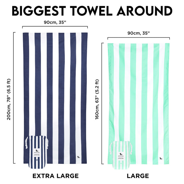 Dock & Bay Quick-Dry Bath Towel — Super Absorbent, 100% Recycled Waffle Fabric, Includes Bag (Large 63x28")