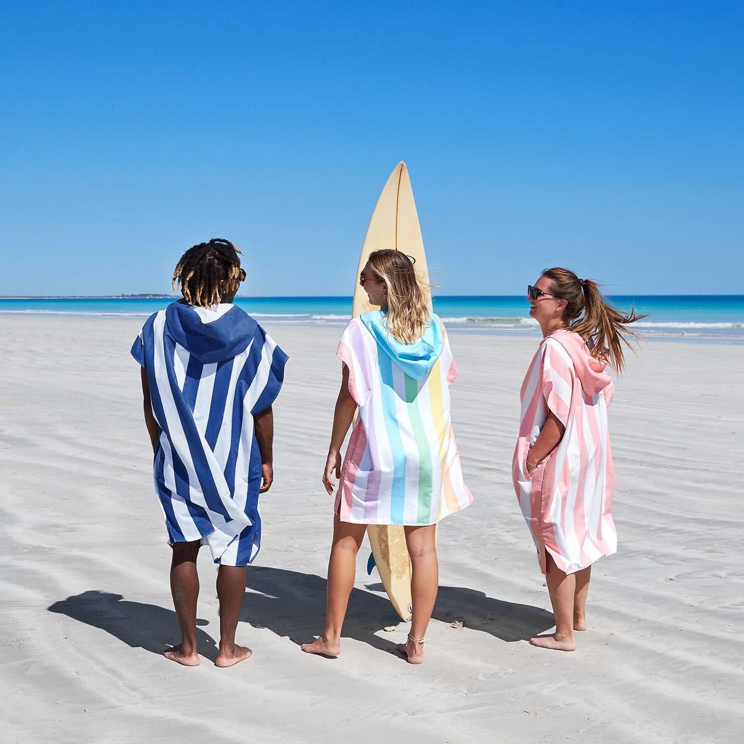 Dock & Bay Adult Beach Poncho Changing Robe - Marble - Peach Melba