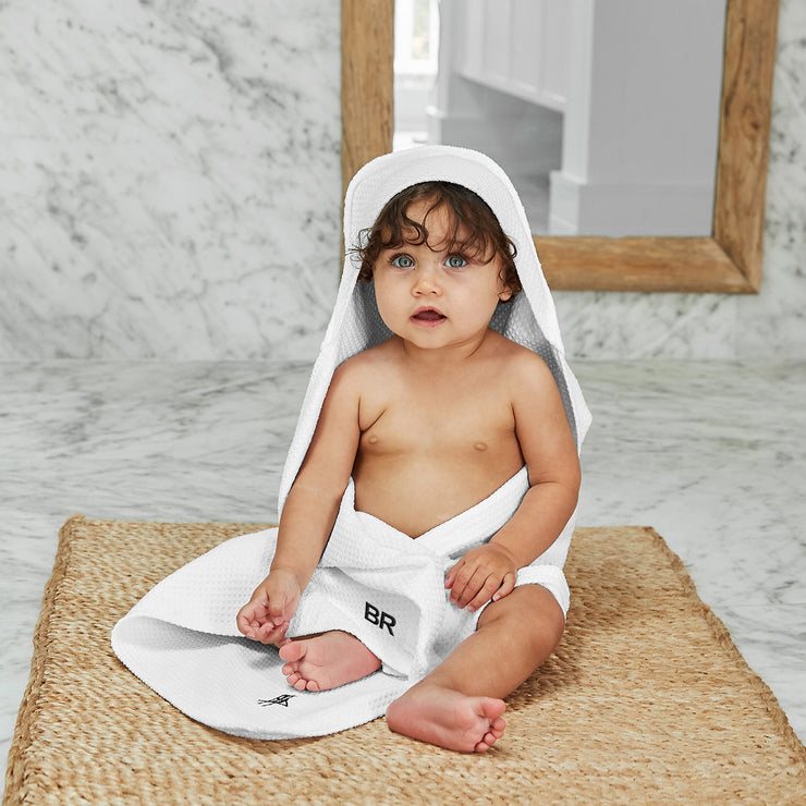 Dock & Bay Baby Hooded Towels Wishful White Customised Embroidery