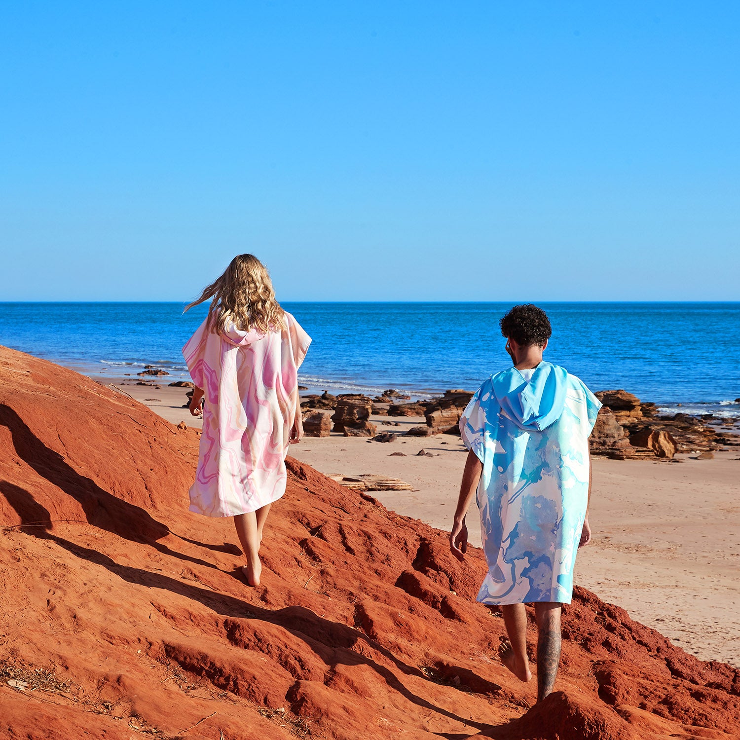 Dock & Bay Adult Beach Poncho Changing Robe - Marble - Peach Melba Dock & Bay Adult Beach Poncho Changing Robe - Marble - Peach Melba