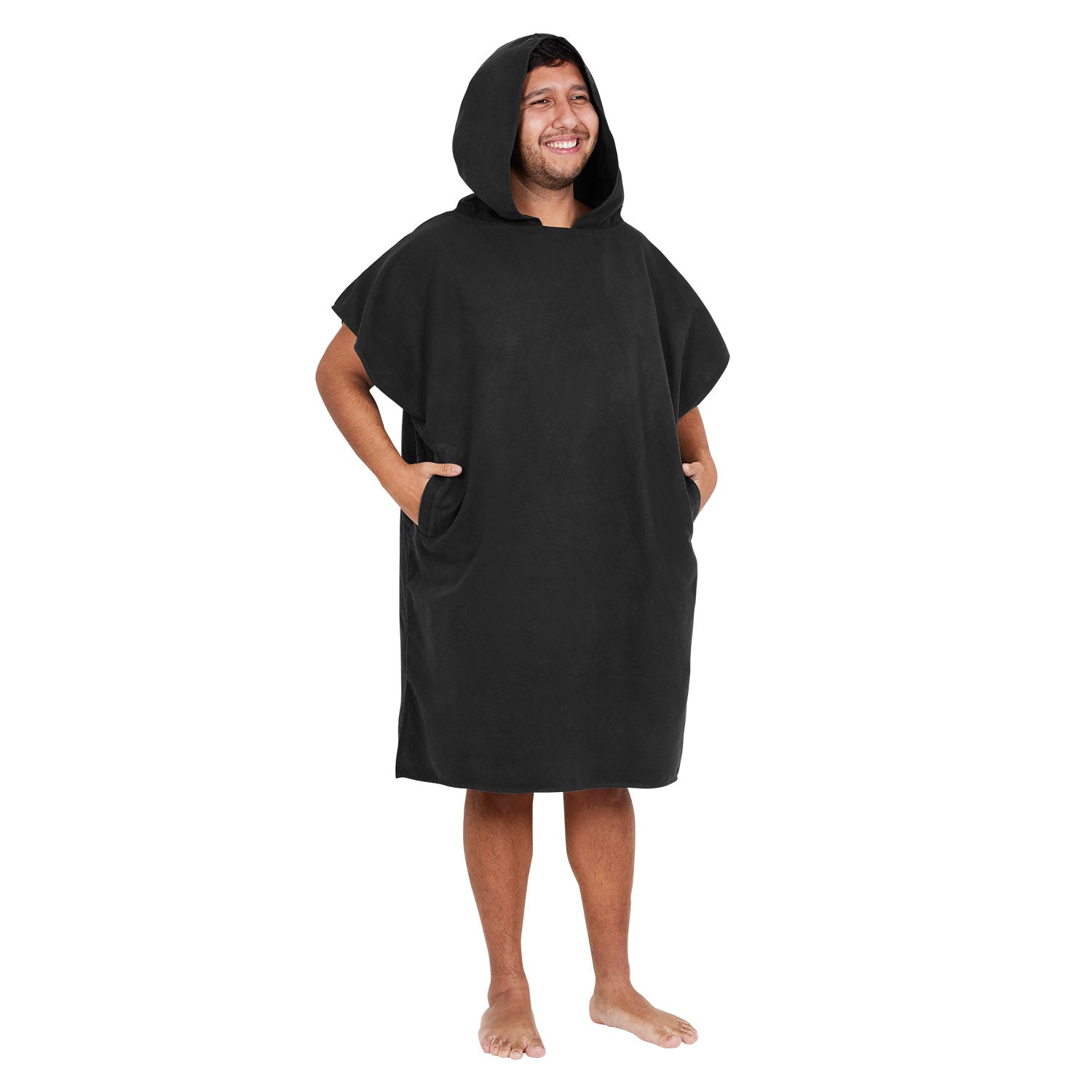 Dock & Bay Adult Beach Poncho Changing Robe - Classic - Fuji Black