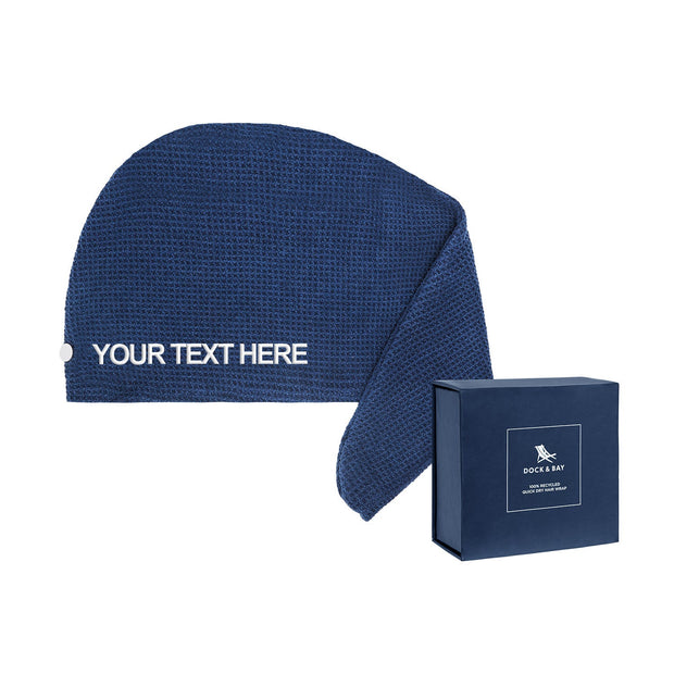 Dock & Bay Hair Wrap - Nautical Navy - Customized Embroidery Personalized for You