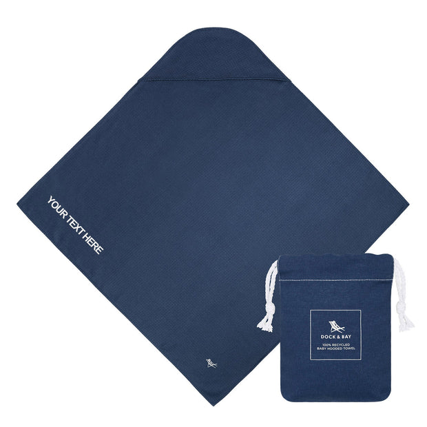 Dock & Bay Baby Hooded Towels - Midnight Navy - Customized Embroidery Personalized for You - Outlet