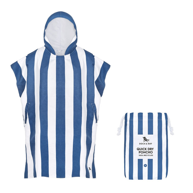 Dock & Bay Poncho Adults - Whitsunday Blue
