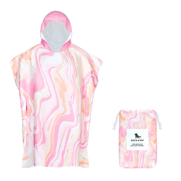 Dock & Bay Adult Poncho - Marble - Peach Melba - Outlet