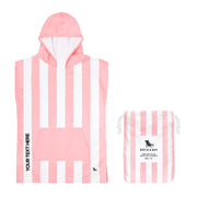 Dock & Bay Poncho Kids - Malibu Pink - Customized Embroidery Personalized for You