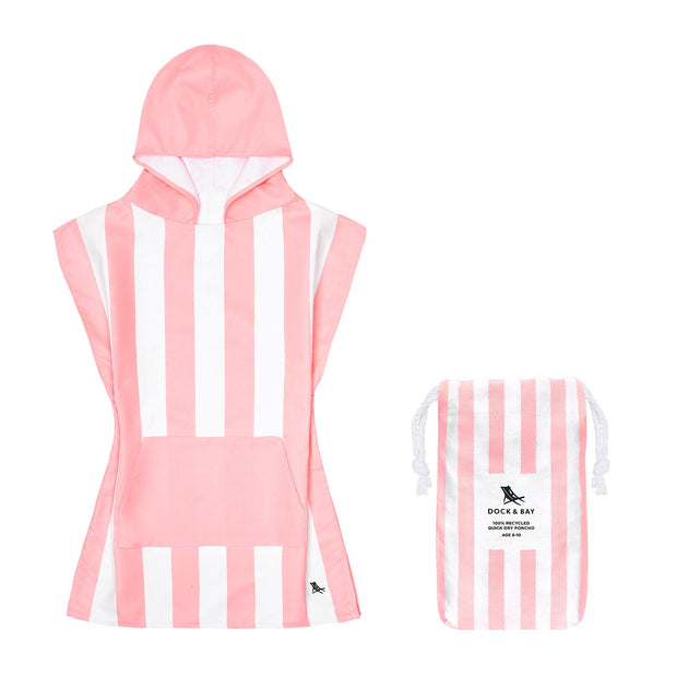 Dock & Bay Poncho Kids - Malibu Pink - Customized Embroidery Personalized for You