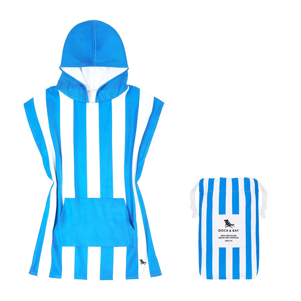 Dock & Bay Poncho Kids - Bondi Blue - Customized Embroidery Personalized for You