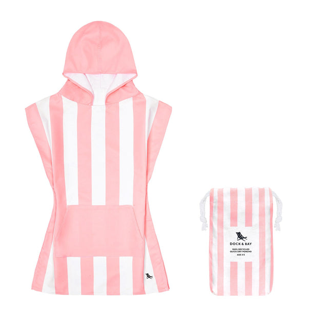 Dock & Bay Poncho Kids - Malibu Pink - Customized Embroidery Personalized for You