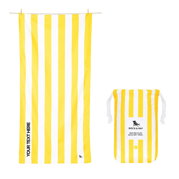 Dock & Bay Quick Dry Towels - Boracay Yellow - Customized Embroidery Personalized for You