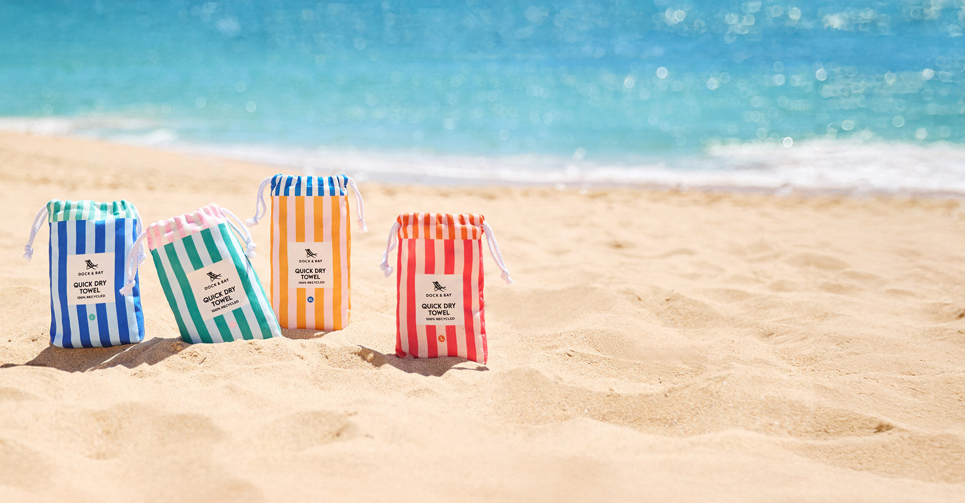 Dock & Bay Quick Dry Towels - Cabana Brights (Set of 4)