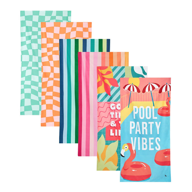 Dock & Bay Quick Dry Towels - Pool Party Prepped (Set of 6)