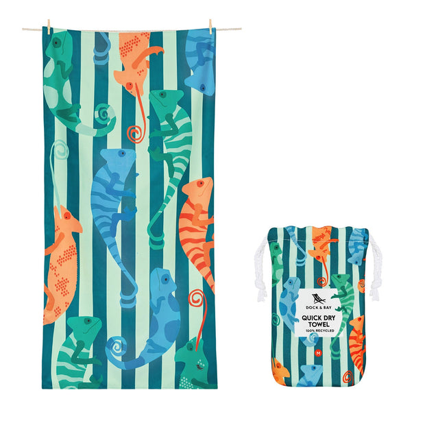 Dock & Bay Kids Beach Towels - Karma Chameleon - GRS Certified